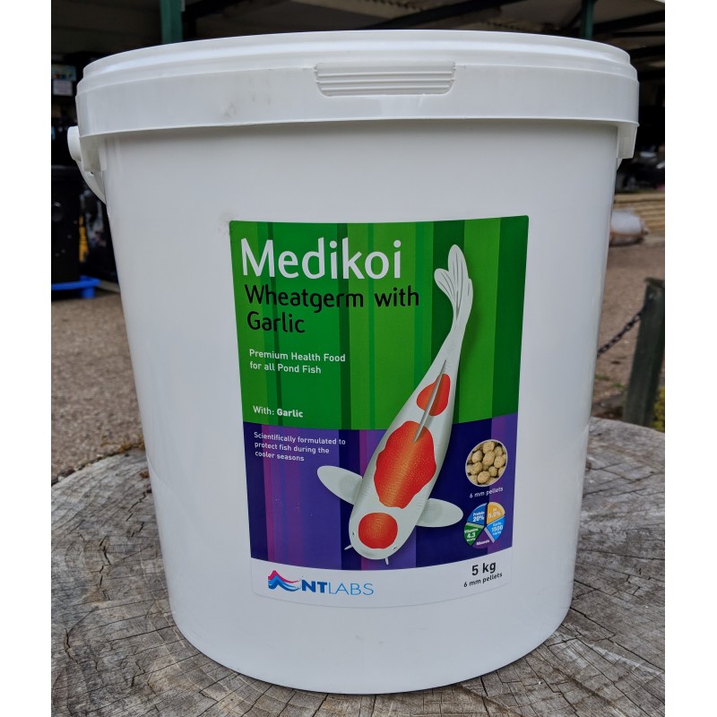 NT Labs MediKoi wheatgerm with garlic 6mm 5kg + Free thermometer.